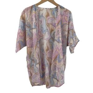 3RD + MALT x Boutique Kimono Size Small Blouse Cardigan Sheer Light Pastel NWT